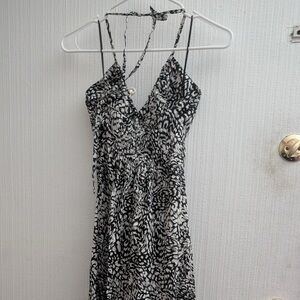 Black and White Patterned Maxi Dress